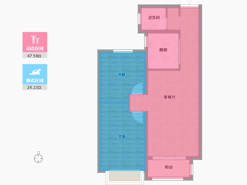 陕西省-西安市-西港碧水湾-70.00-户型库-动静分区