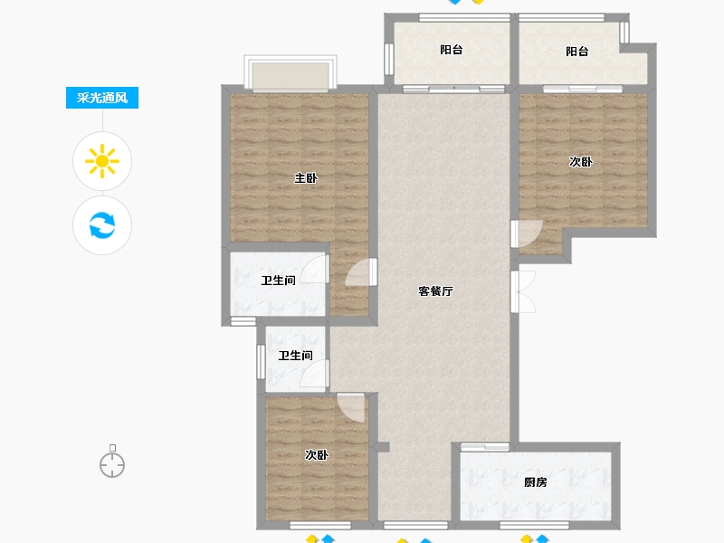 江苏省-常州市-香悦豪庭-120.00-户型库-采光通风