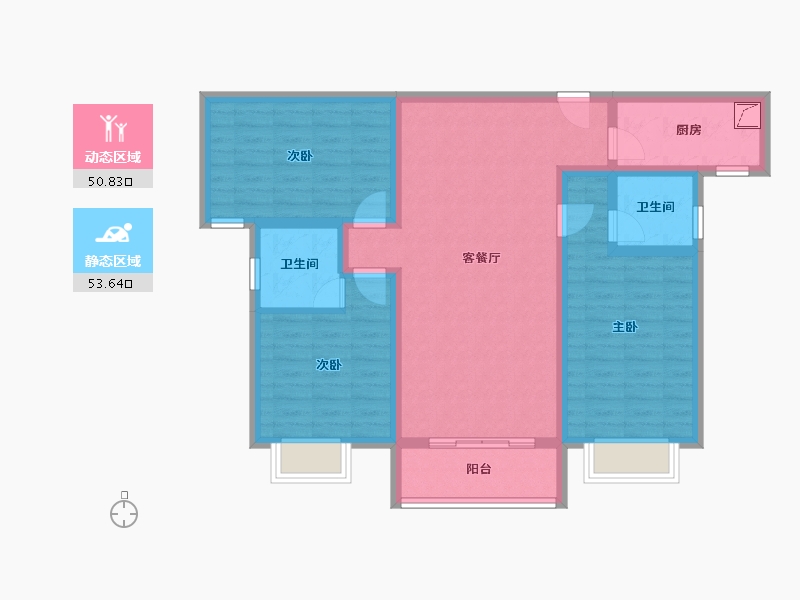 河南省-南阳市-宛东实验高中教师公寓-110.00-户型库-动静分区