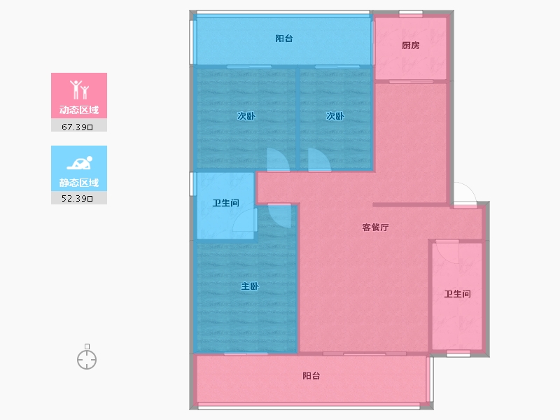 四川省-成都市-胜利村110号院-110.00-户型库-动静分区