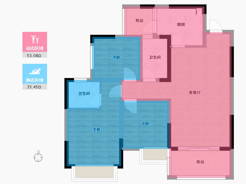 四川省-成都市-天立世纪城-85.00-户型库-动静分区