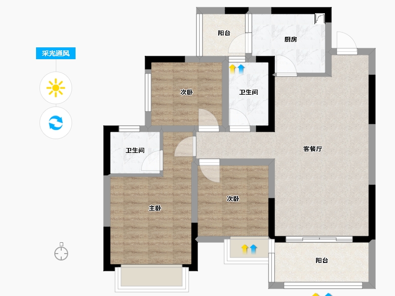 四川省-成都市-天立世纪城-85.00-户型库-采光通风