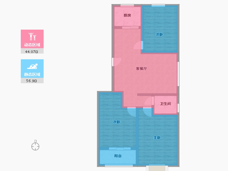 河北省-邢台市-隆尧县魏庄鑫城小区-90.00-户型库-动静分区