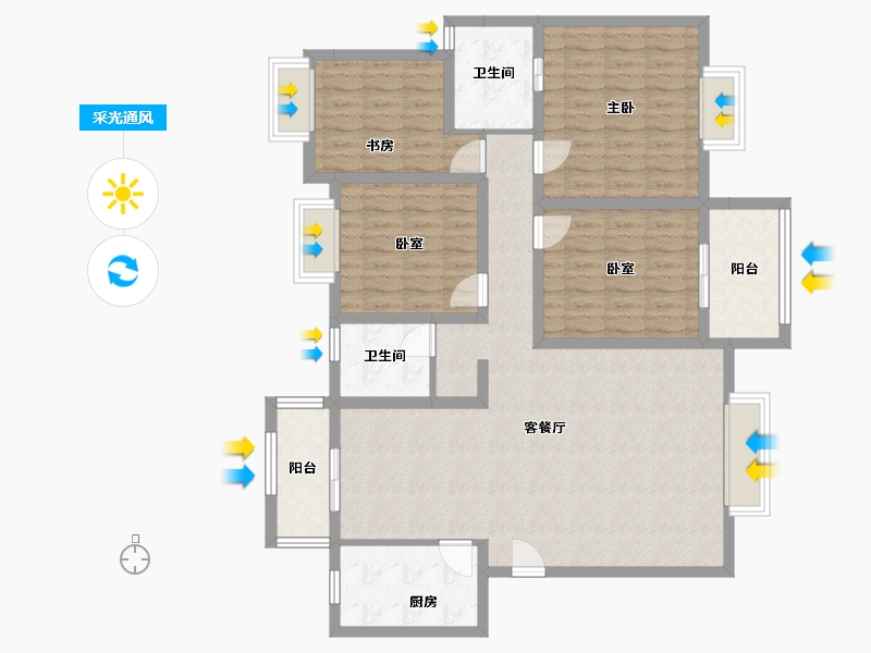 广西壮族自治区-崇左市-崇左市龙峡山小区(南区)-130.00-户型库-采光通风