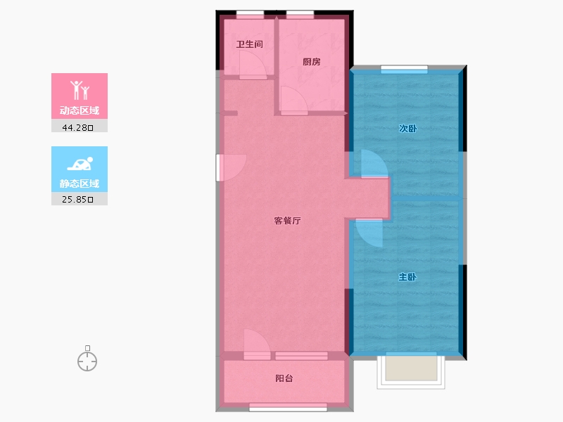 河北省-唐山市-金山壹号(三期)-70.00-户型库-动静分区