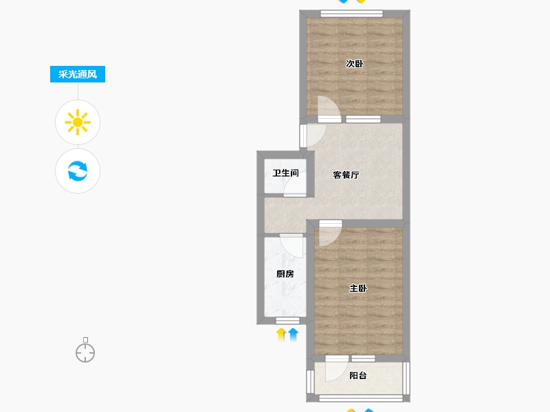 北京-北京市-甘露园南里-46.00-户型库-采光通风