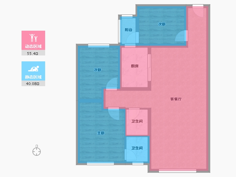 河北省-邯郸市-恒基绿城小区-85.00-户型库-动静分区