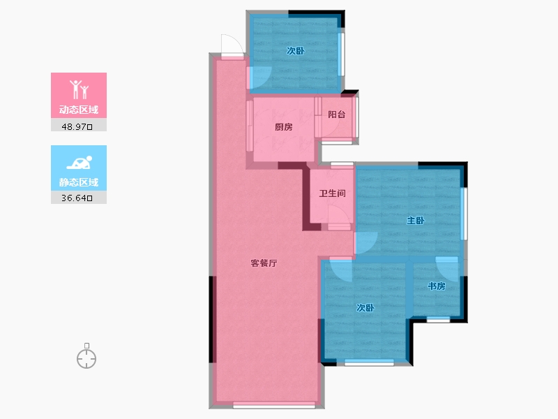 四川省-泸州市-翡翠台-89.00-户型库-动静分区