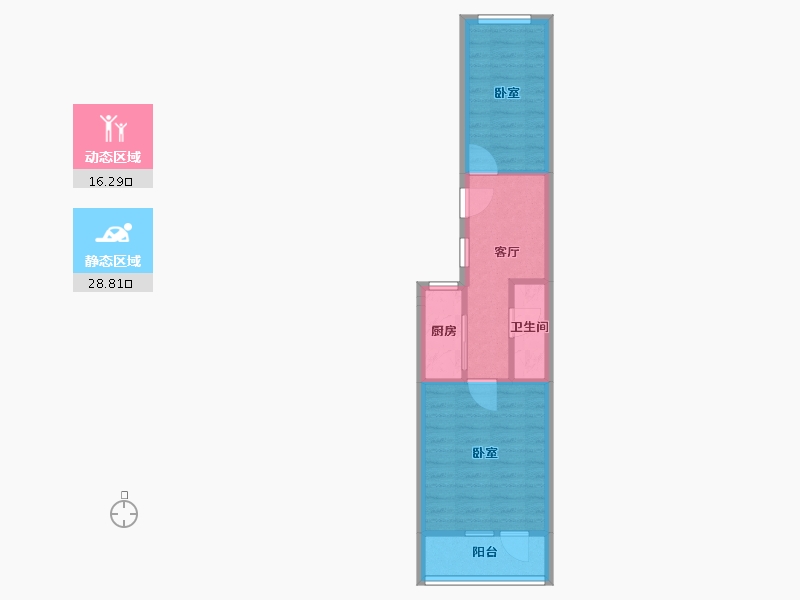 北京-北京市-西城区广义街甲6号院-56.78-户型库-动静分区