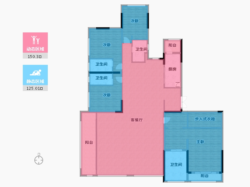 重庆-重庆市-鲁能泰山-268.00-户型库-动静分区