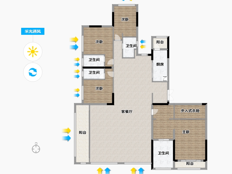 重庆-重庆市-鲁能泰山-268.00-户型库-采光通风