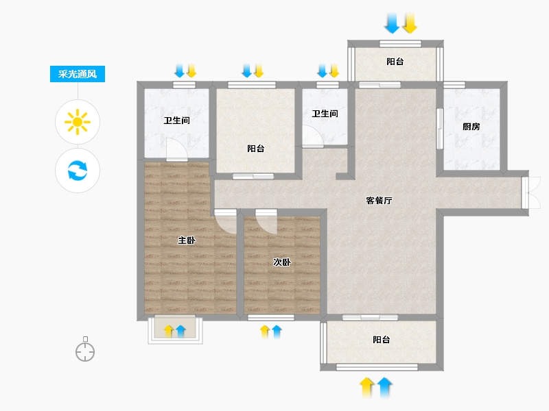 湖南省-湘西土家族苗族自治州-万锦上品-103.00-户型库-采光通风