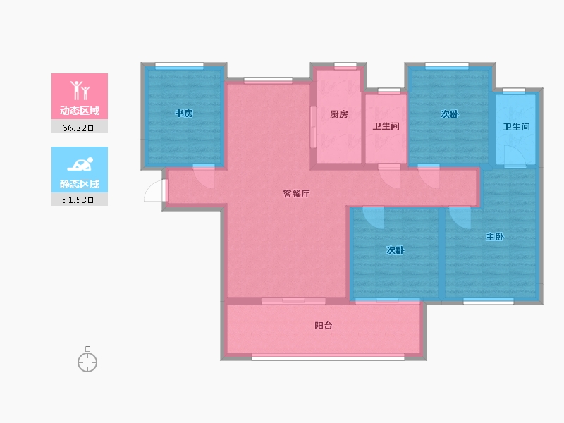 湖南省-常德市-闽鸿江山樾-118.00-户型库-动静分区