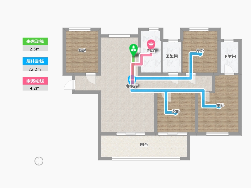 湖南省-常德市-闽鸿江山樾-118.00-户型库-动静线