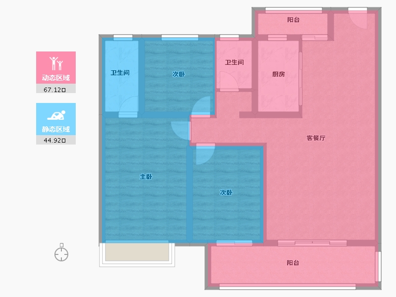 河南省-信阳市-御园-100.00-户型库-动静分区