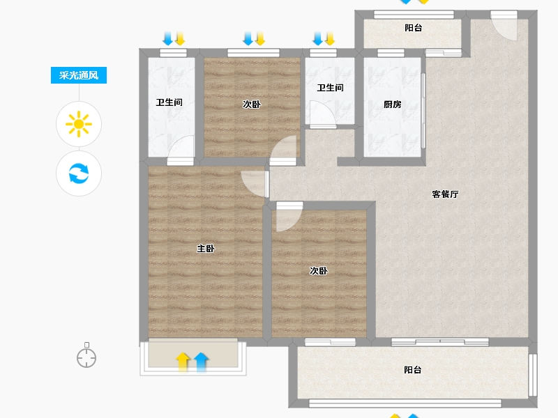 河南省-信阳市-御园-100.00-户型库-采光通风