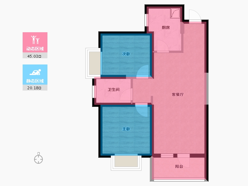 河北省-廊坊市-港中旅二期南区-62.00-户型库-动静分区