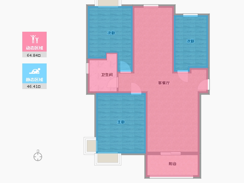 江苏省-苏州市-荷韵新村-东区-100.00-户型库-动静分区