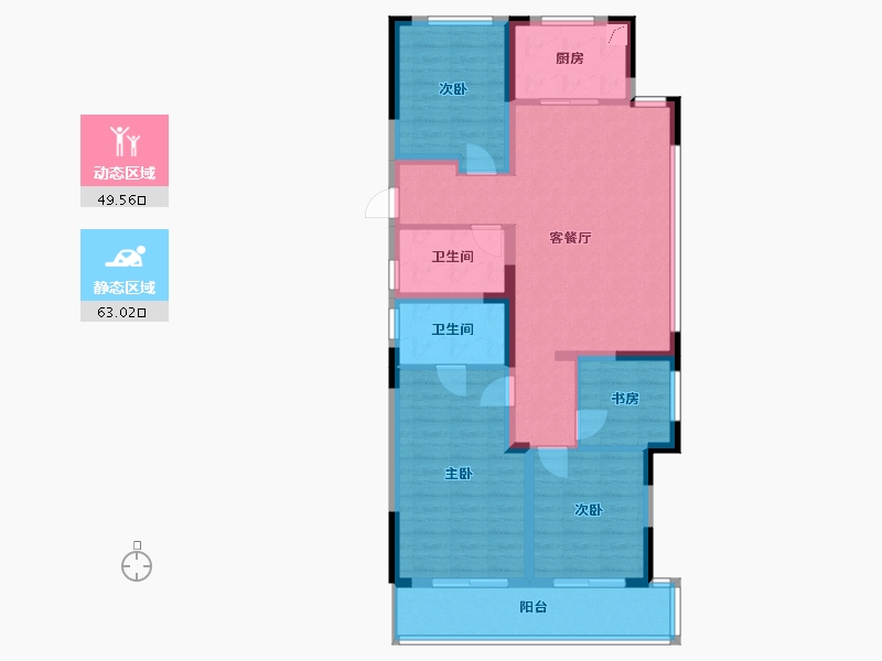 浙江省-金华市-壹号院-106.00-户型库-动静分区