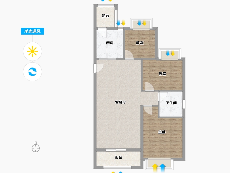 广西壮族自治区-百色市-恒大悦澜湾-87.00-户型库-采光通风