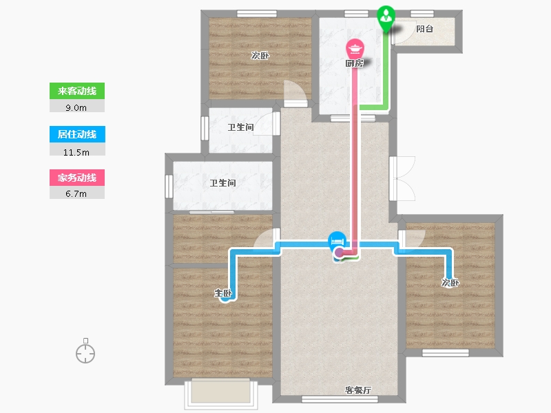 内蒙古自治区-鄂尔多斯市-亿城学府华庭-120.00-户型库-动静线