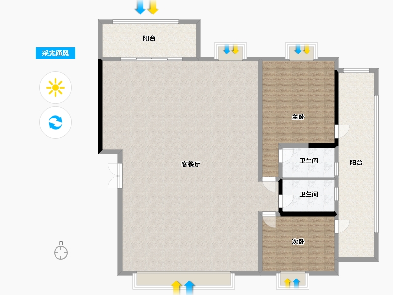 海南省-海口市-华盛御品-262.00-户型库-采光通风