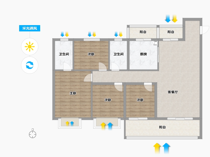 河南省-漯河市-五悦里观璟-120.00-户型库-采光通风