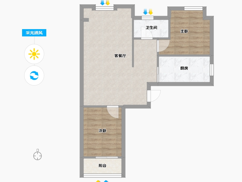 湖北省-武汉市-中建东湖锦城-70.00-户型库-采光通风