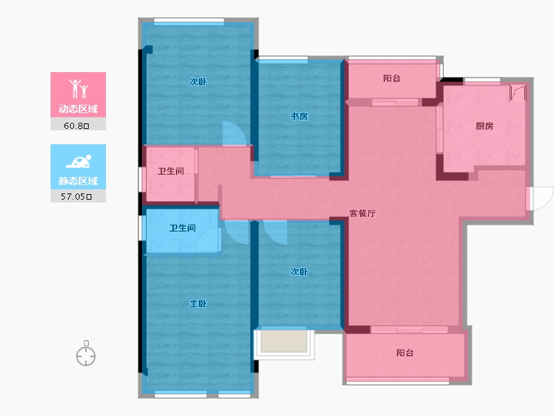 福建省-福州市-观山府-105.80-户型库-动静分区