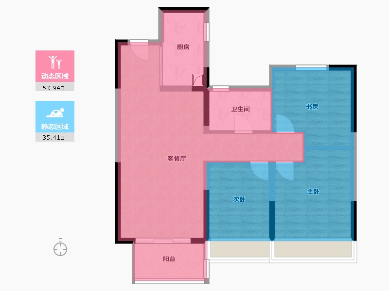 河南省-郑州市-金地格林小城-80.00-户型库-动静分区