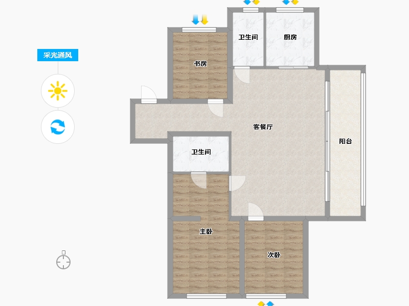 山东省-青岛市-维多利亚湾-118.00-户型库-采光通风