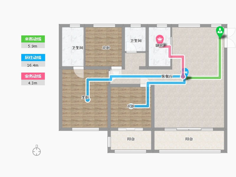 陕西省-榆林市-顺垣小区-117.00-户型库-动静线