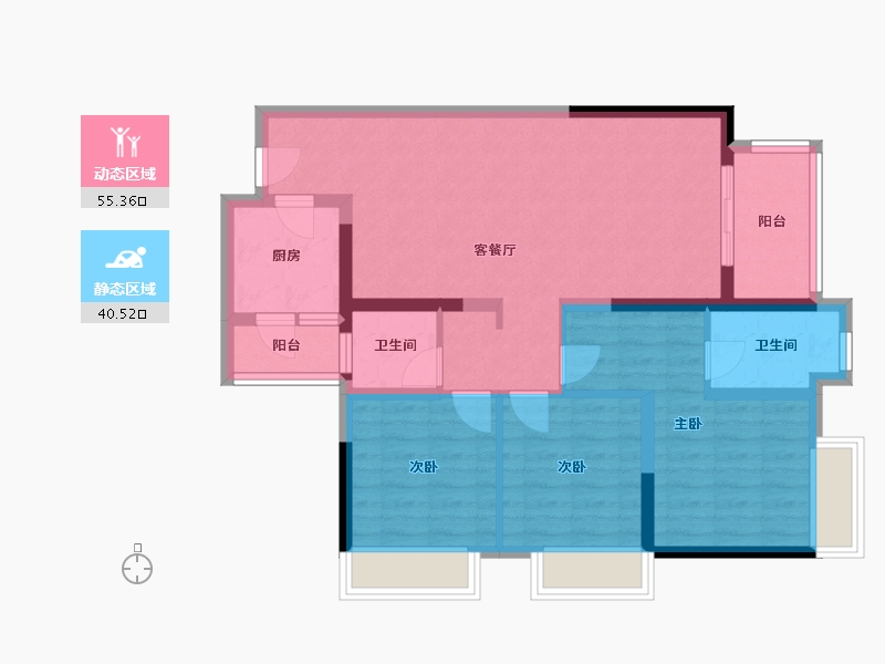 四川省-成都市-嘉裕第六洲观澜云邸-92.00-户型库-动静分区