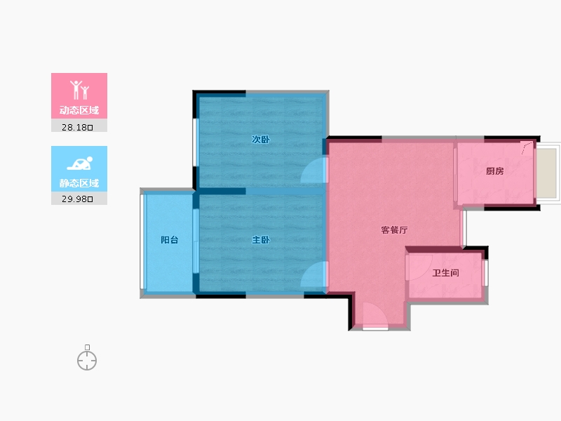 浙江省-杭州市-闲林山水1期-55.00-户型库-动静分区