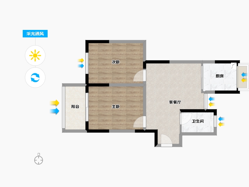 浙江省-杭州市-闲林山水1期-55.00-户型库-采光通风