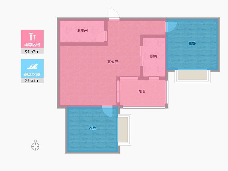 河南省-南阳市-坤奥忆江南-70.00-户型库-动静分区