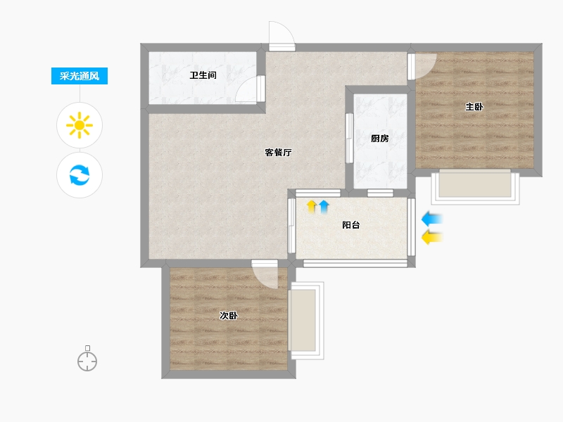 河南省-南阳市-坤奥忆江南-70.00-户型库-采光通风