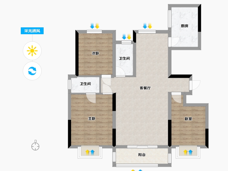 河南省-驻马店市-如意府-100.00-户型库-采光通风