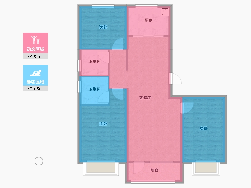 河北省-唐山市-万润壹号-92.00-户型库-动静分区