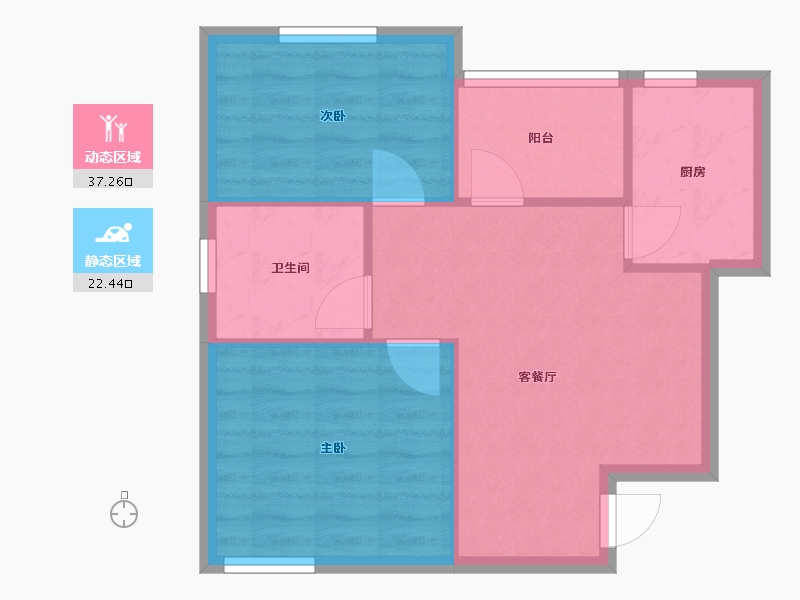 山东省-济南市-泺河小区-54.00-户型库-动静分区