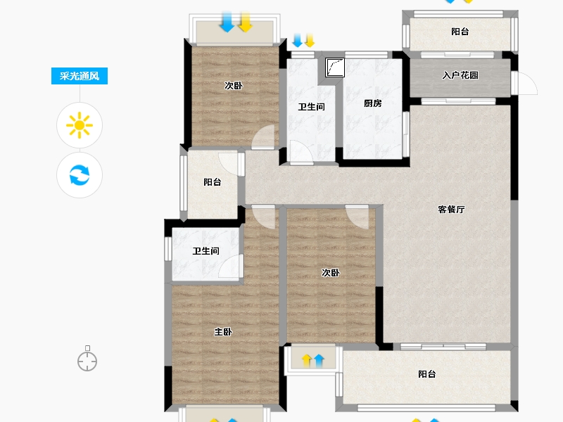 江西省-吉安市-凤凰新城-120.00-户型库-采光通风