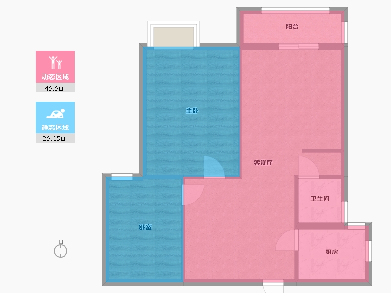 福建省-泉州市-紫湖山庄-76.75-户型库-动静分区