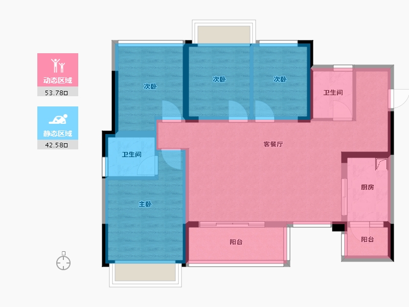 四川省-德阳市-金科集美公馆-101.00-户型库-动静分区