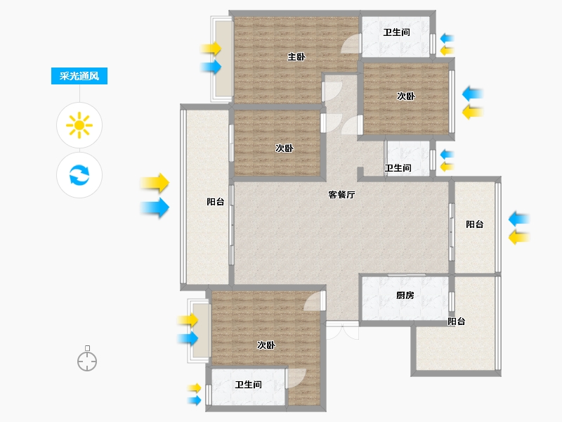 河南省-南阳市-正和府-180.00-户型库-采光通风