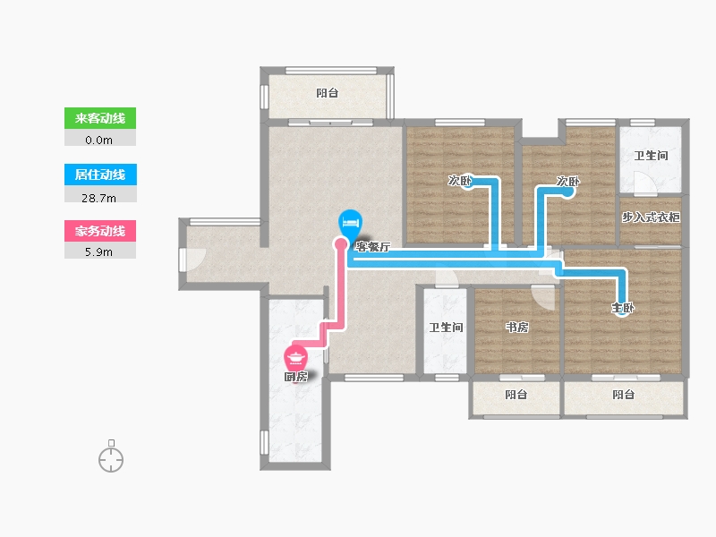 湖南省-长沙市-中建芙蓉嘉苑-120.00-户型库-动静线