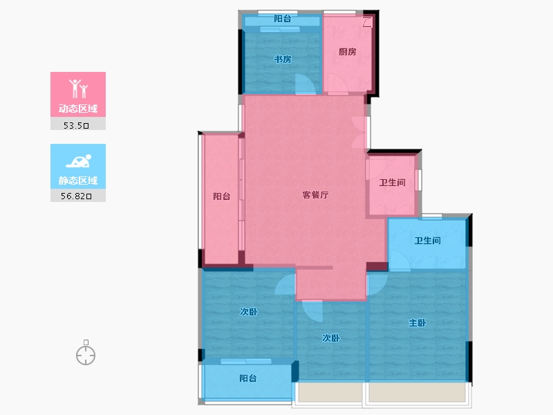 浙江省-台州市-阳光·城市之星-102.17-户型库-动静分区