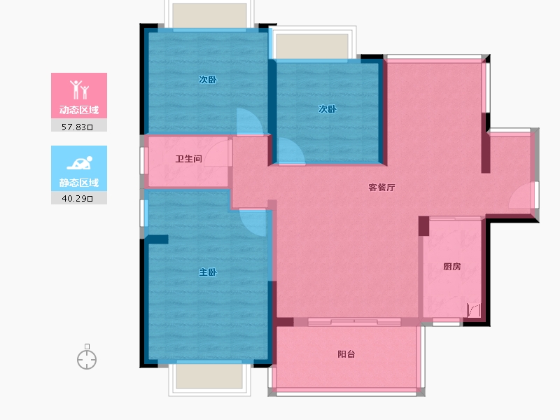 广东省-惠州市-荣佳国韵-87.00-户型库-动静分区