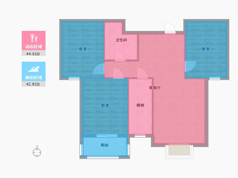 河北省-石家庄市-新客西园-89.43-户型库-动静分区