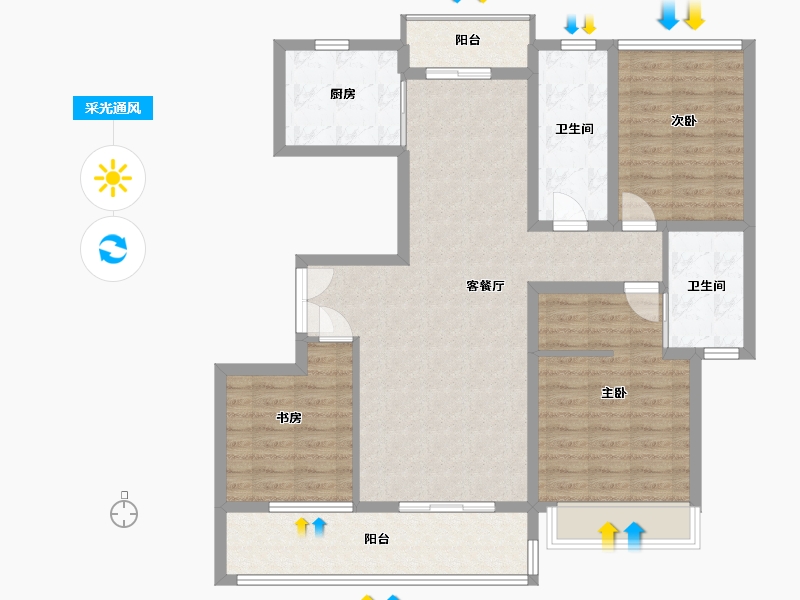 河南省-周口市-众恒华府-106.00-户型库-采光通风