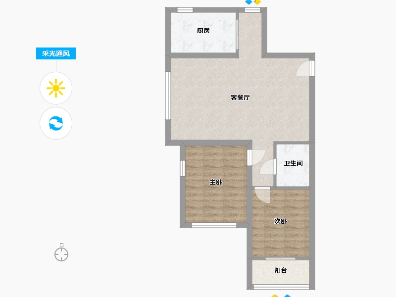 山东省-青岛市-金地锦宸-62.00-户型库-采光通风